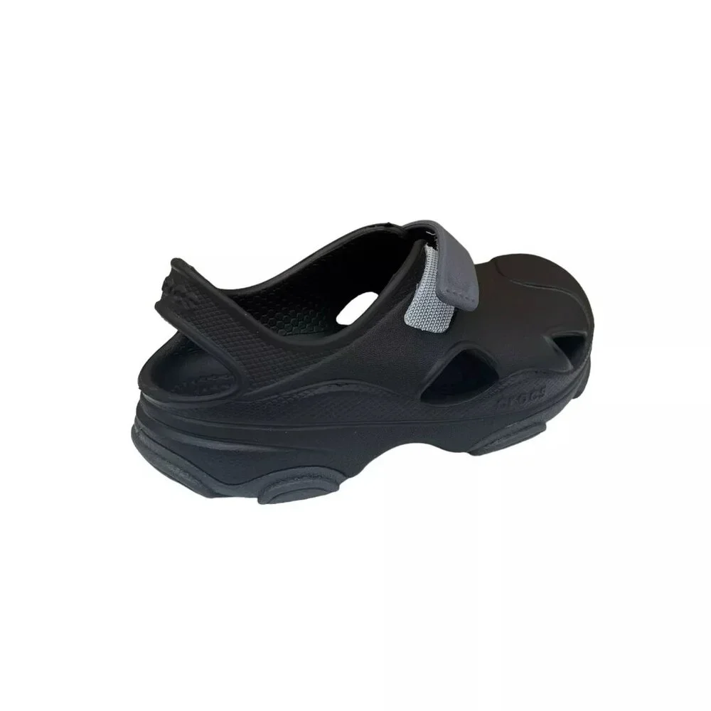 Crocs All Terrain Toddler Boys Fisherman Sandals Size 9 Black Closed Toe Slip-on